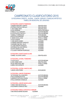 campeonato clasificatorio 2015 - Federación Cántabra de Patinaje