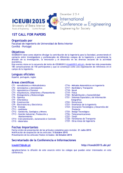 1ST CALL FOR PAPERS