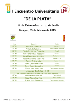 Cartel con horarios - Universidad de Extremadura