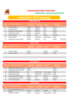 calendario 2015 egutegi - Federación Vasca de Gimnasia