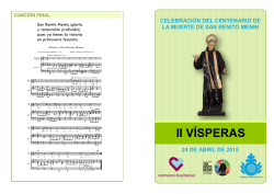 II Visperas San Benito Menni 24-04-15