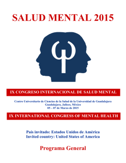 SALUD MENTAL 2015 - Centro Universitario de Ciencias de la Salud