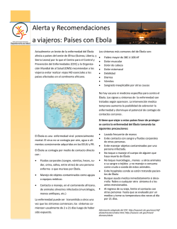 Alerta y Recomendaciones a viajeros: Países con Ebola