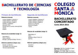 Tríptico bachillerato - Colegio Santa Mónica