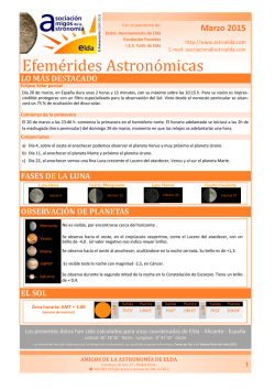 Efemérides Astronómicas - Amigos de la Astronomía de Elda