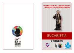 Eucaristía San Benito Menni 24-04-15