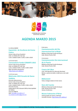 AGENDA MARZO 2015 - Corporación Cultural Municipal de Valdivia
