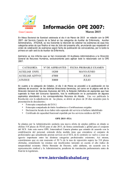Información OPE 2007: - Intersindical Canaria