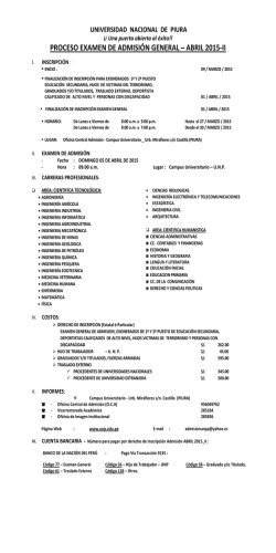 proceso examen de admisión general – abril 2015-ii