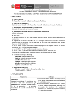 CAS Nro. 020-2015-MINCETUR/VMT/DNDT/DDPT