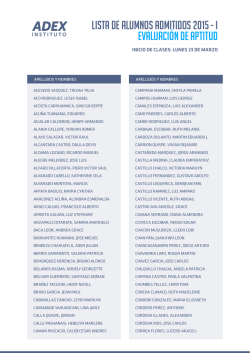 Lista de alumnos admitidos 2015