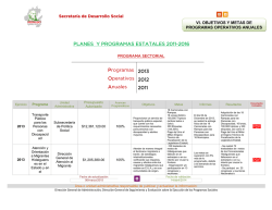 PLANES Y PROGRAMAS ESTATALES 2011-2016