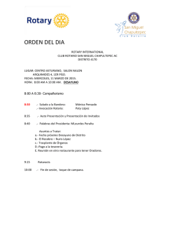 ORDEN DEL DIA - Club Rotario San Miguel Chapultepec
