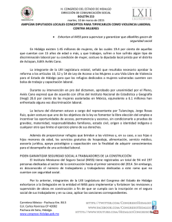 Boletín No. 253, Ver Nota - Congreso del Estado Libre y Soberano