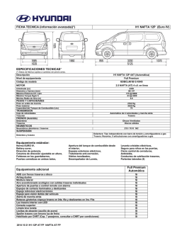 Ficha técnica Hyundai H1 Nafta