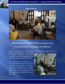 Miembros de AMIREDIS se reúnen con Vicecónsul de Honduras en