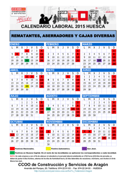 calendario laboral 2015 huesca - Federación de Construcción y