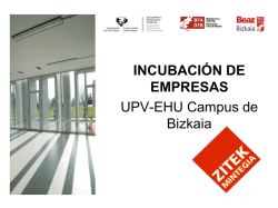La incubación de empresas en la UPV/EHU