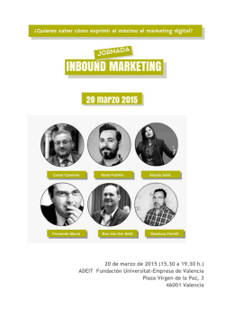 Jornada Inbound Marketing 20 marzo 2015 ADEIT