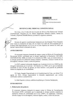 SENTENCIA DEL TRIBUNAL CONSTITUCIONAL En Lima, a los 23