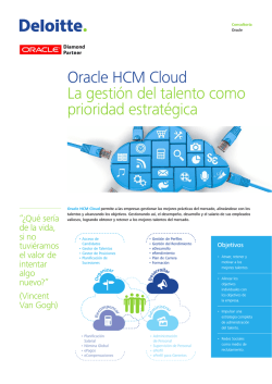 Oracle HCM Cloud La gestión del talento como prioridad