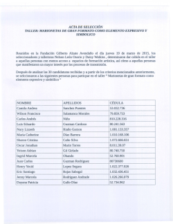 ACTA DE SELECCION TALLER - Fundación Gilberto Alzate
