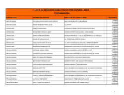 lista de medicos habilitados - cochabamba