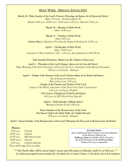 Holy Week Schedule - St. John Neumann Catholic Church