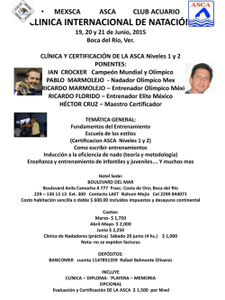 MEXSCA ASCA CLUB ACUARIO CLINICA INTERNACIONAL DE