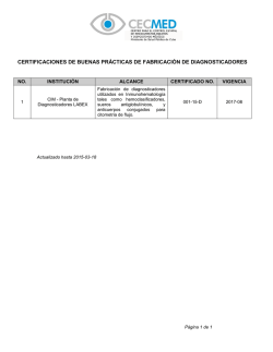 Lista de Instituciones con Certificado BPF