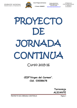 proyecto de jornada continua - CEIP Virgen del Carmen,Torrevieja