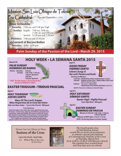 March 29, 2015 – Palm Sunday - Mission San Luis Obispo de Tolosa