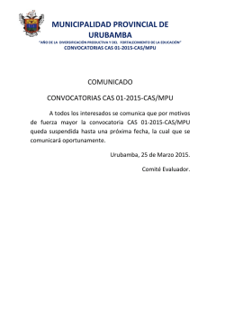 comunicado 01-cas-01-2015 - Municipalidad Provincial de Urubamba