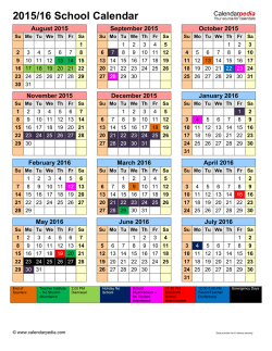 2015/16 School Calendar