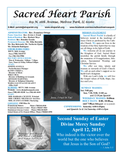 April 12, 2015 - Sacred Heart Parish