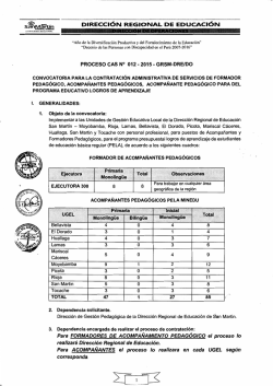 BASES PROCESO CAS Nº 012 - 2015- GRSM-DRE