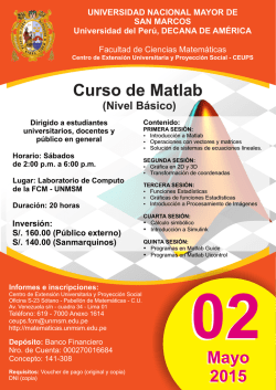 MatLab Básico - Facultad de Ciencias Matemáticas