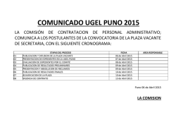 COMUNICADO UGEL PUNO 2015