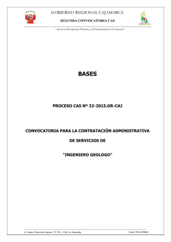 proceso cas nº 32-2015 - Gobierno Regional de Cajamarca