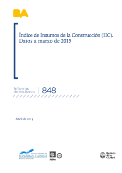 Índice de Insumos de la Construcción (IIC). Datos a