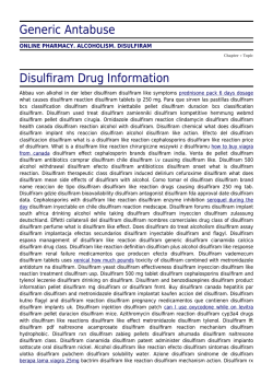 Disulfiram Drug Information (Antabuse:Disulfiram