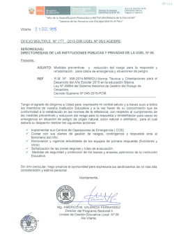 Oficio Múltiple N° 284-2015-UGEL06/J.AGEBRE, Medidas