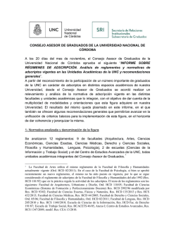 Informe normativa adscriptos - Universidad Nacional de Córdoba