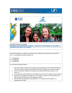 Resultados Convocatoria ICYE - Universidad Nacional de Colombia