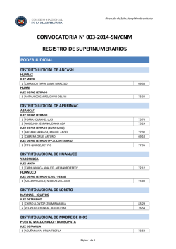 convocatoria n° 003-2014-sn/cnm registro de supernumerarios
