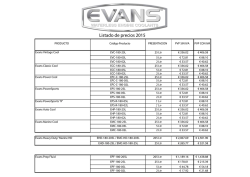 Listado precios EVANS 2015