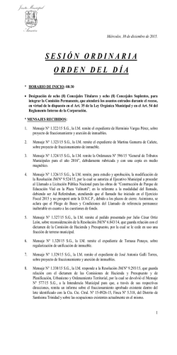 Orden del Día - Junta Municipal de Asunción
