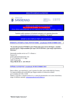 Boletín de ofertas de empleo privado de Sanxenxo (30/12/2015)