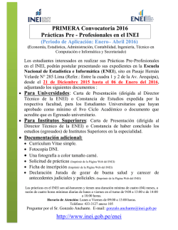Convocatoria para Prácticas Pre- Profesionales en el INEI (19