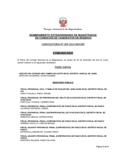COMUNICADO - Extranet CNM - Consejo Nacional de la Magistratura